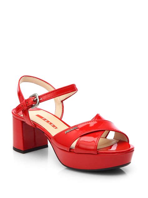 prada red sandals flat|Prada heels sandals.